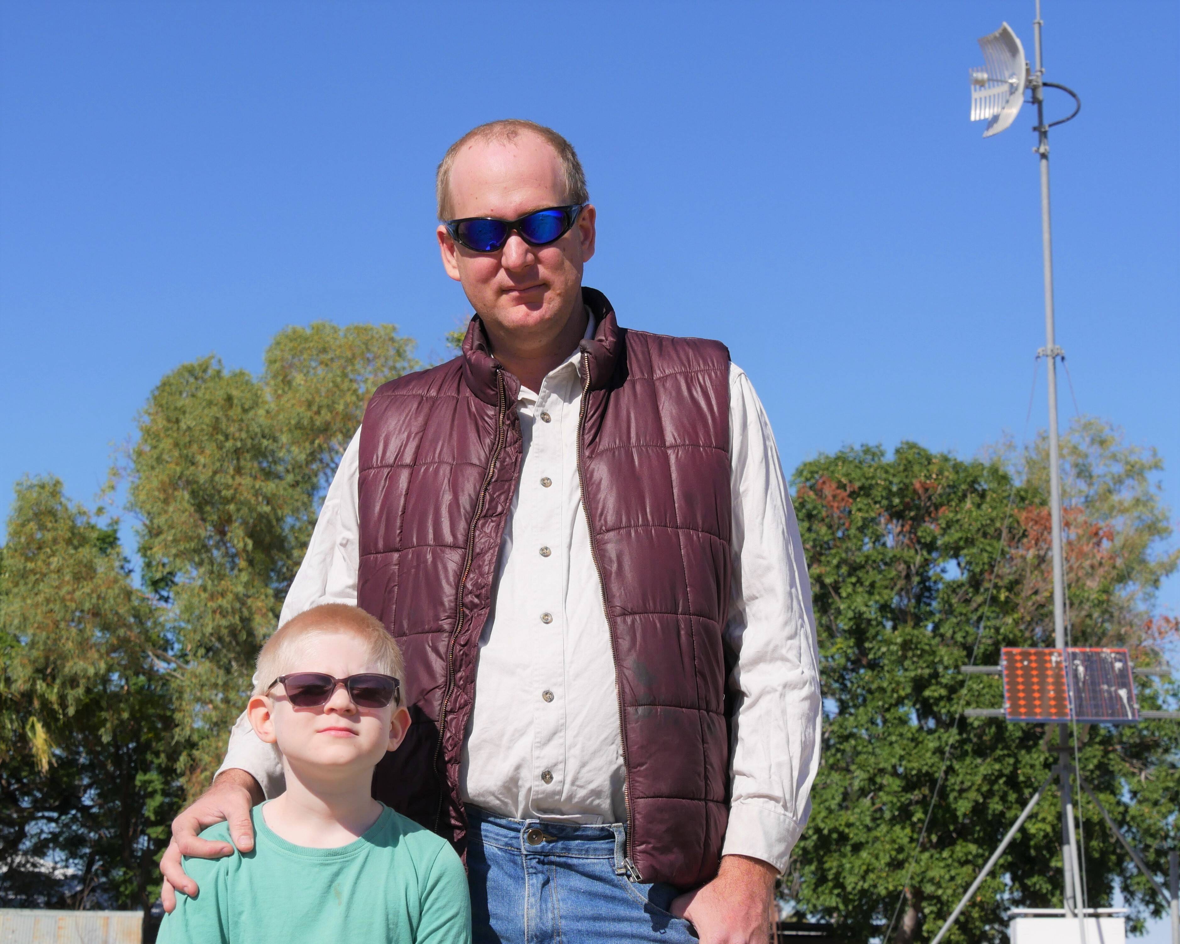William Harrington with son Jack at Olga Downs