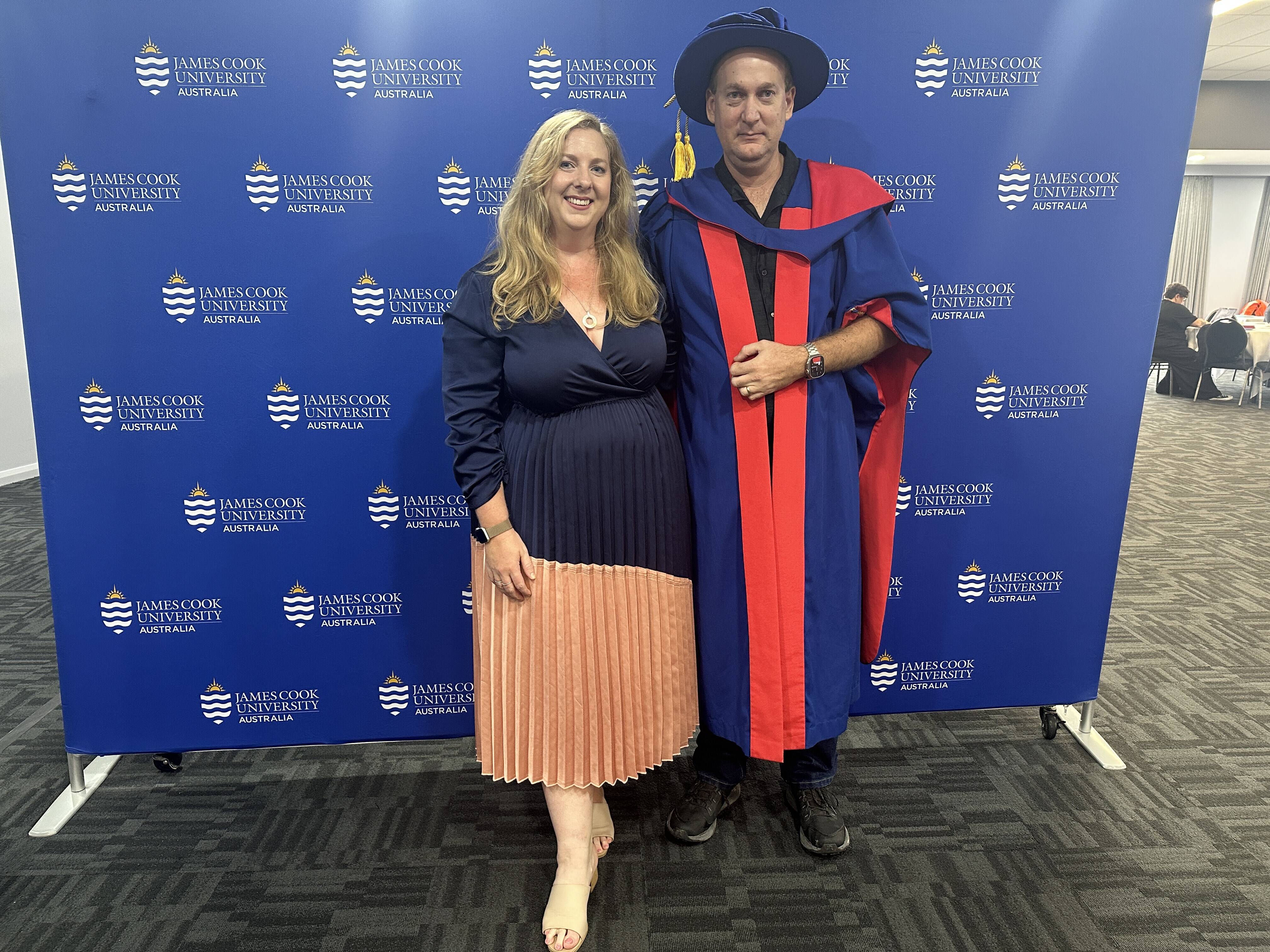William and Holly Harrington at JCU PhD graduation