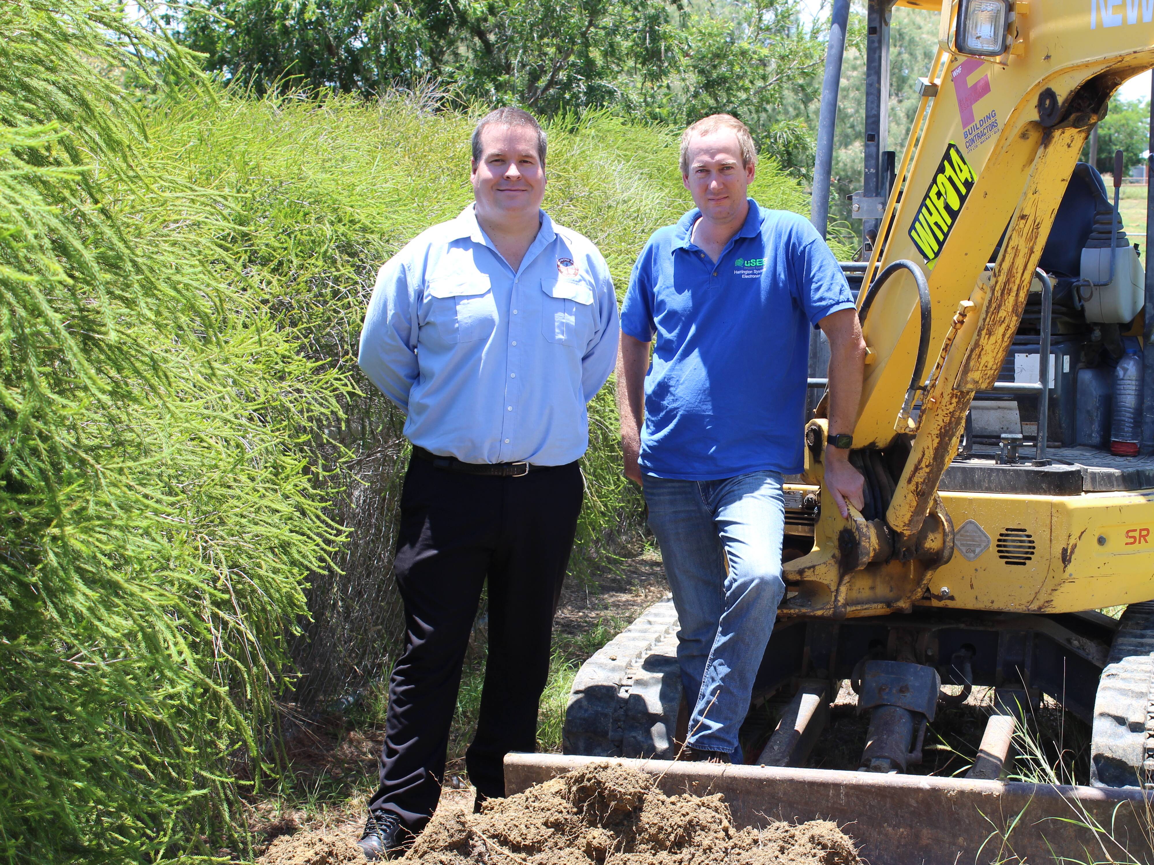 Richmond Shire Council CEO and Wi-Sky founder William Harrington at fibre trenching